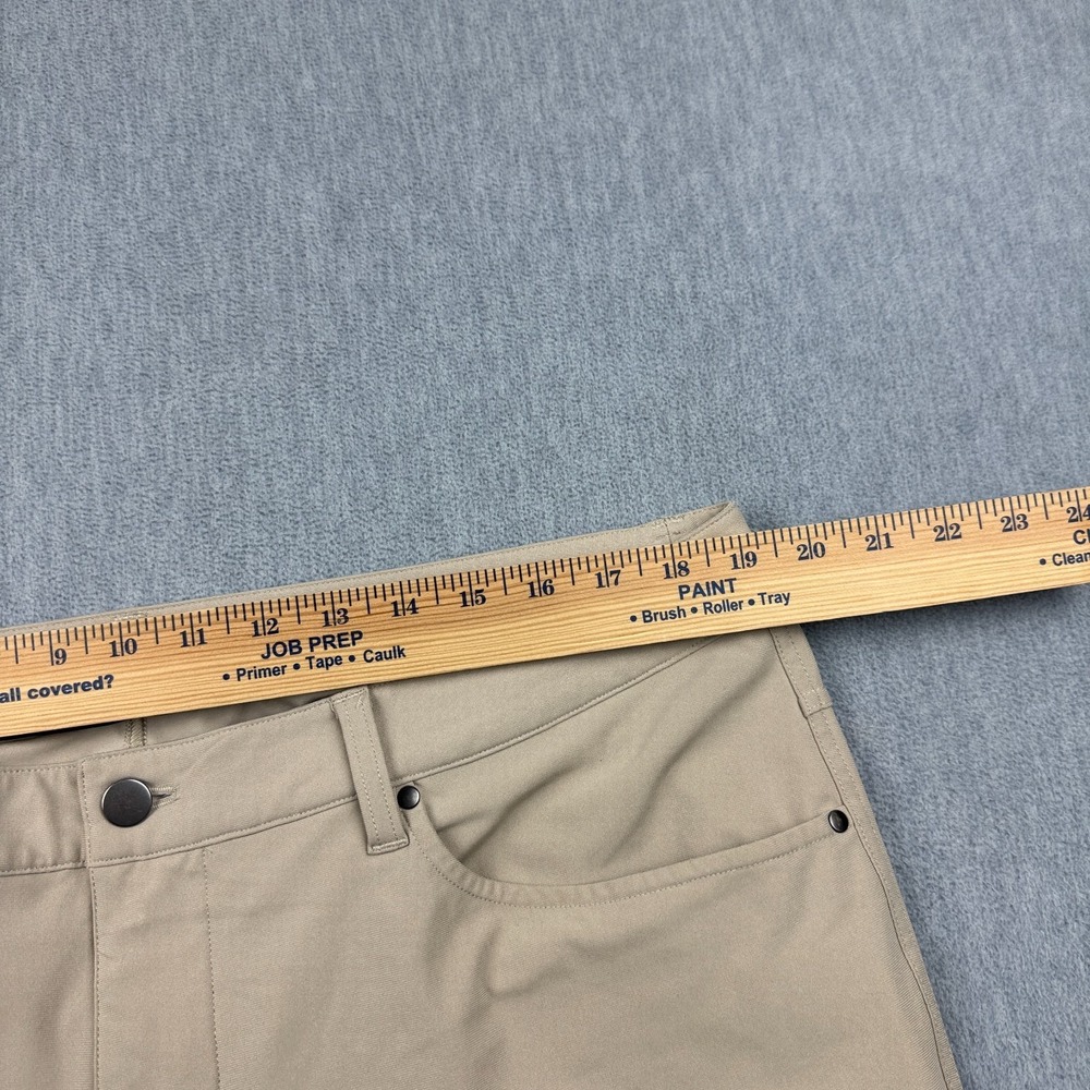Lululemon Pants Men 38 Beige ABC Slim Fit 30"‎ Warpstreme Flat Front M5972S - Picture 5 of 13